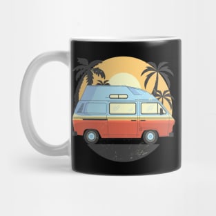 80s retro vintage colorful hippie van cartoon Mug